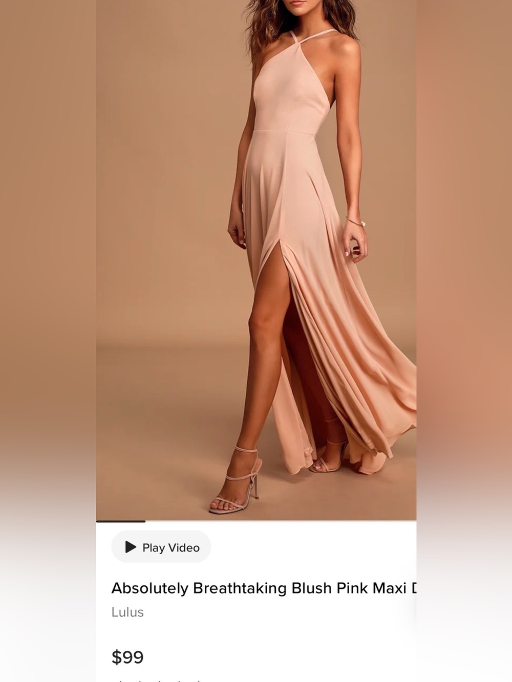 Lulus Dress Maxi Gown Pink Slit Criss Cross Back Spaghetti Strap Elegant Formal - Picture 2 of 9